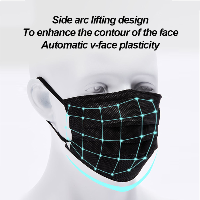 100-400pcs Black Mask Disposab - огляд і ціна Surgical Mask